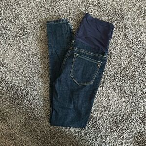 Pink Blush Over Belly Maternity Jeans, Size 0/2